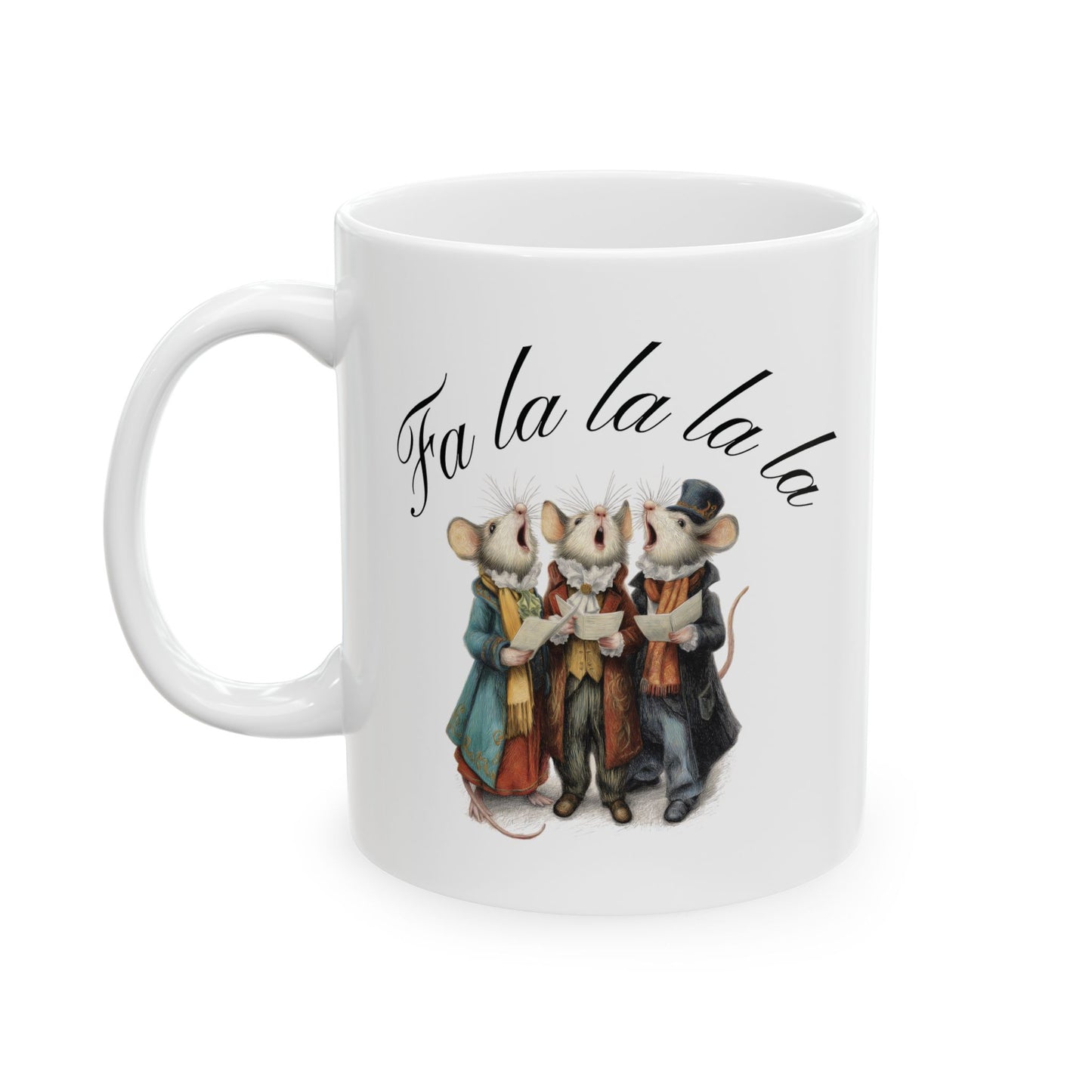 Caroling Mice Victorian Christmas Mug, 11oz