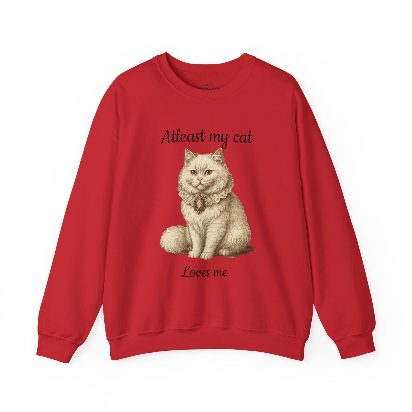 Women's Valentine Cat Crewneck Sweatshirt in Regular & Plus Size, Various Colors
