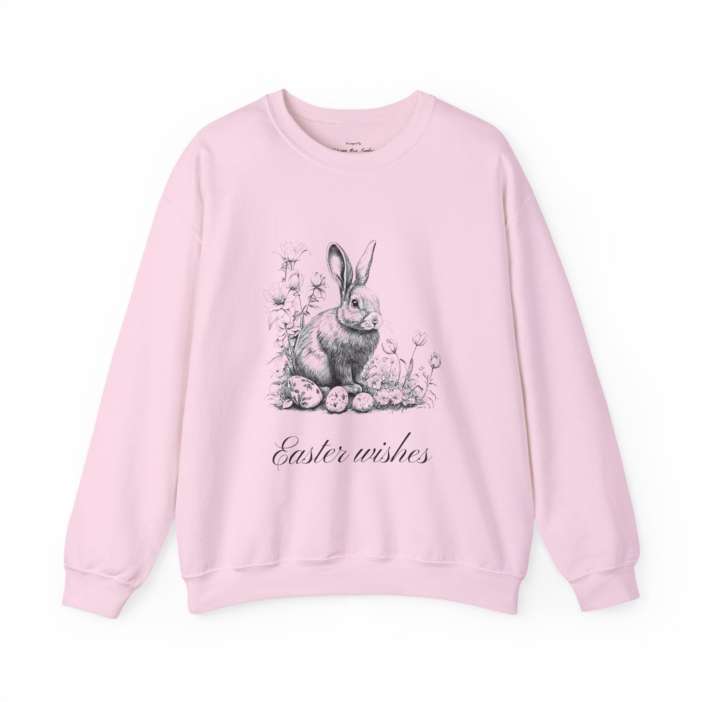 Women`s Easter Wishes Rabbit Crewneck Sweatshirt