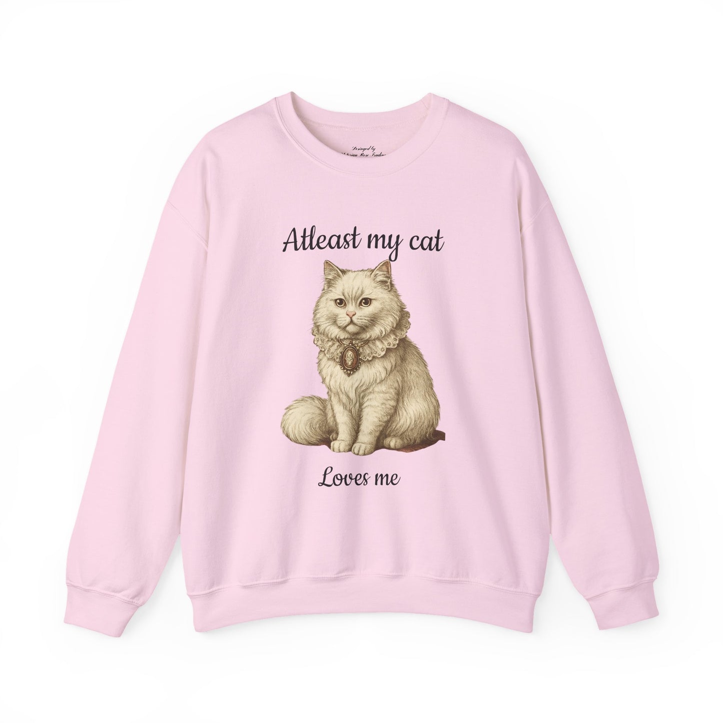 Women's Valentine Cat Crewneck Sweatshirt in Regular & Plus Size, Various Colors