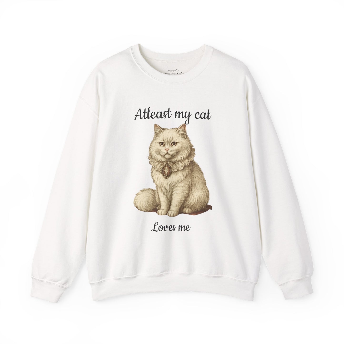 Women's Valentine Cat Crewneck Sweatshirt in Regular & Plus Size, Various Colors