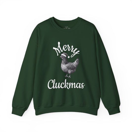 Merry Cluckmas Christmas Chicken Crewneck Sweatshirt