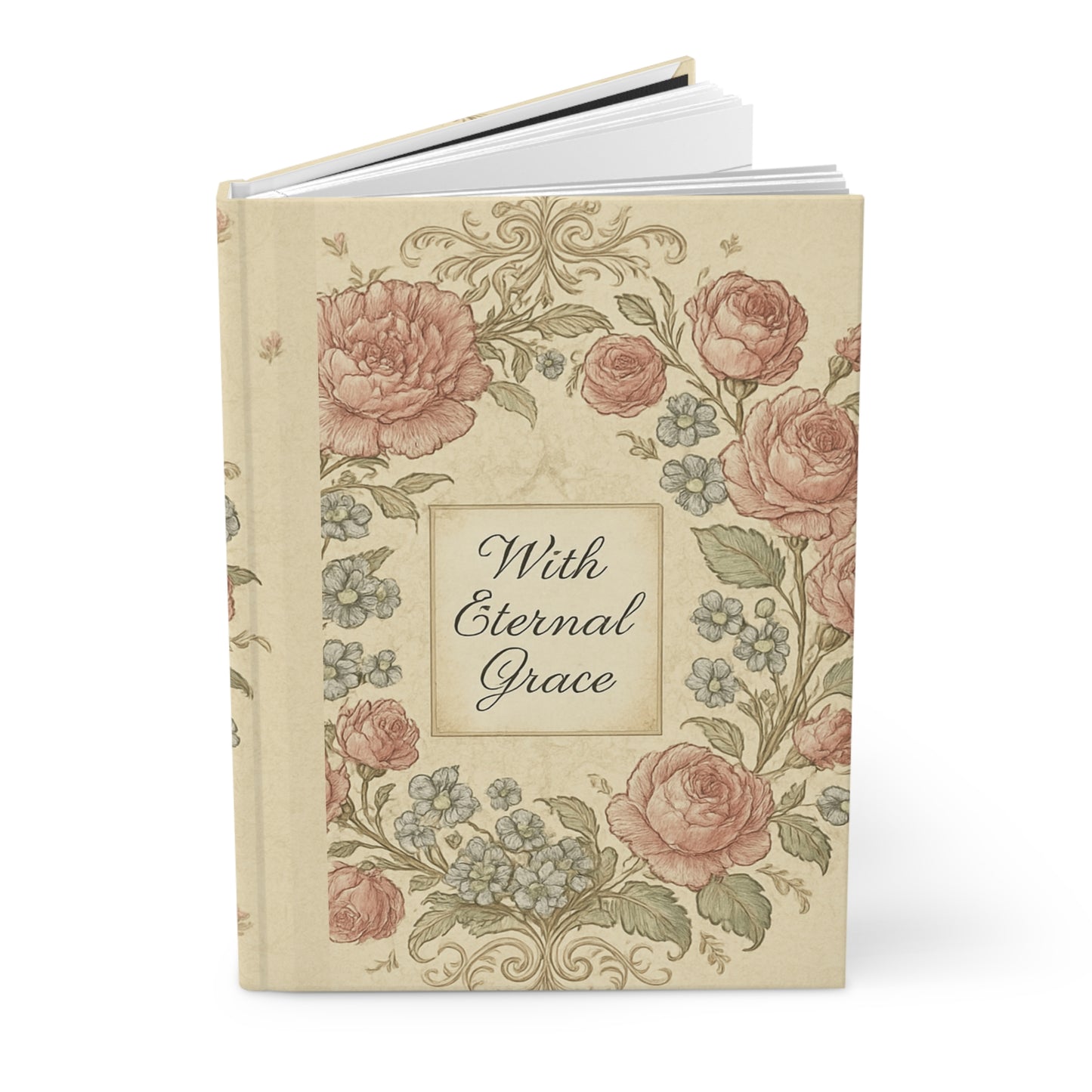 Elegant Floral Victorian Hardcover Writing Journal, Eternal Grace