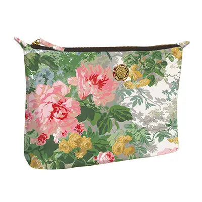 Green Vintage Floral Makeup Or Cosmetics Travel Bag