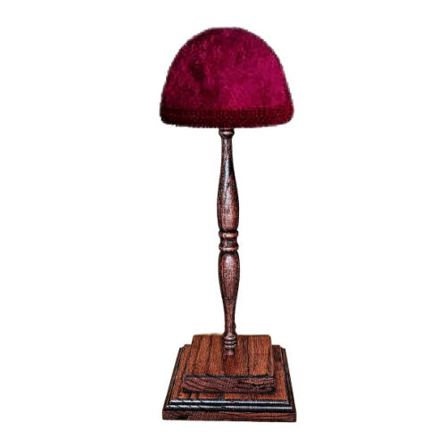 Victorian Style Oak Hat Stand with Burgundy Top