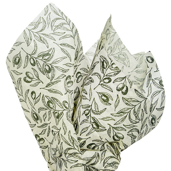 Floral Designer Gift Tissue Paper - Olive Branches