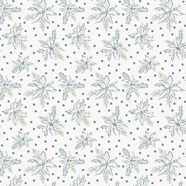 Frosty Poinsettia Christmas Tissue Paper - 12 Sheets