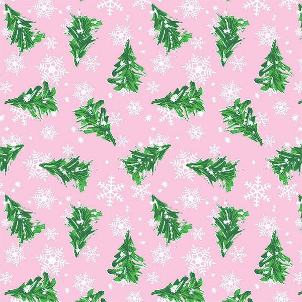 Pink Christmas Tree Tissue Paper - 12 Sheets