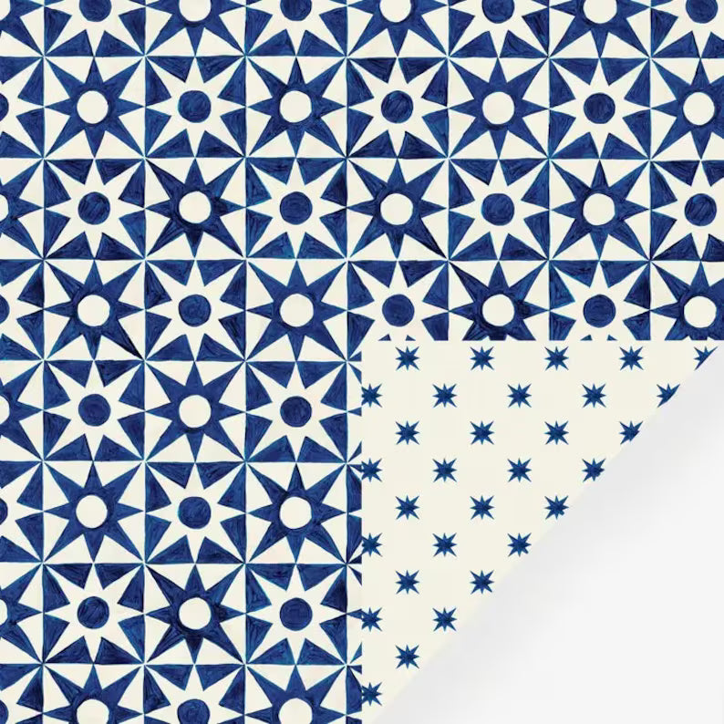 Reversible Sample Gift Wrap Sheet for Small Gifts - Stars
