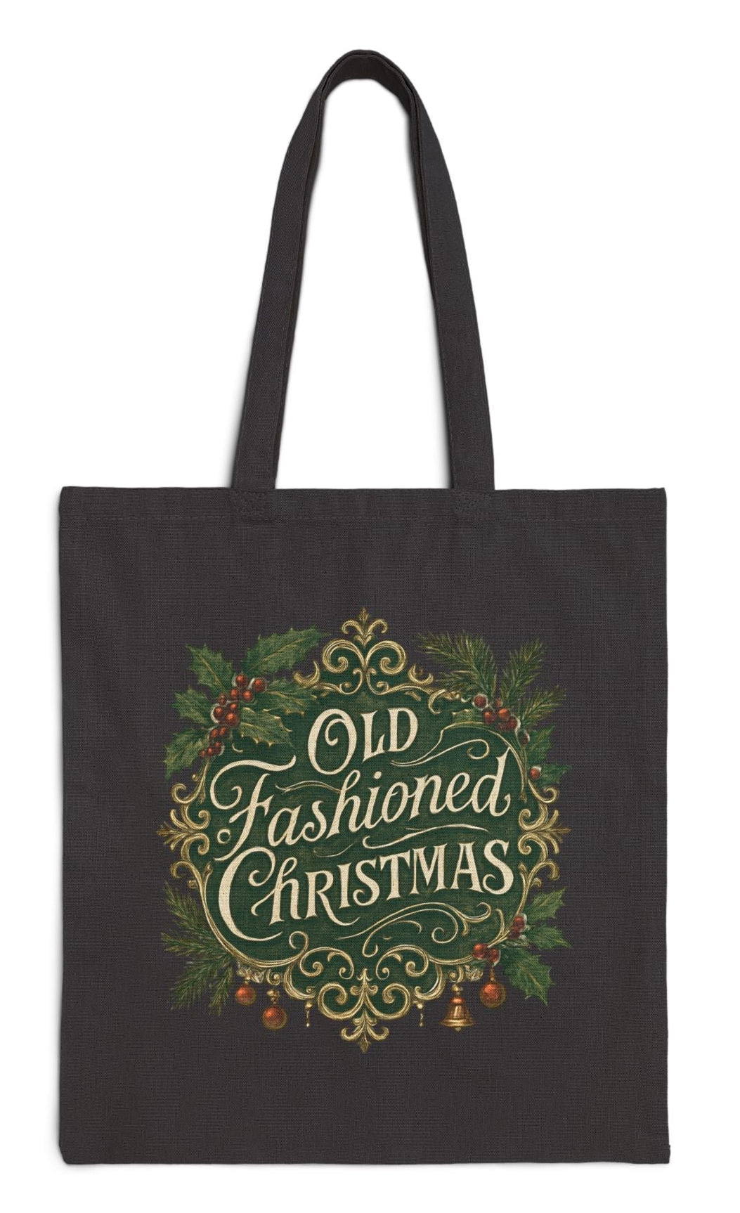 Old Fashioned Christmas Victorian Cotton Canvas Shopping Tote Bag