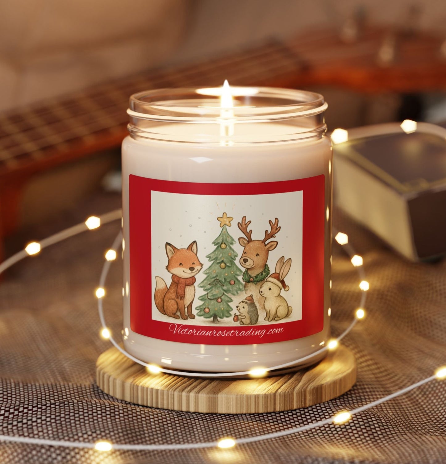 Woodland Christmas Soy Wax Blend Glass Candle, Eco-Friendly & Non-Toxic, 9oz