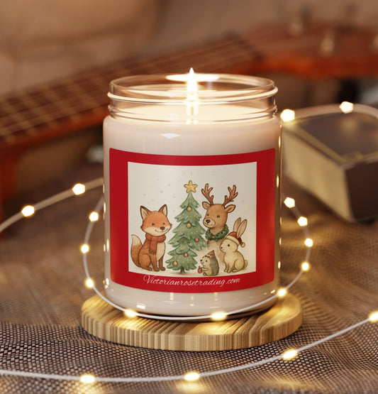 Woodland Christmas Soy Wax Blend Glass Candle, Eco-Friendly & Non-Toxic, 9oz