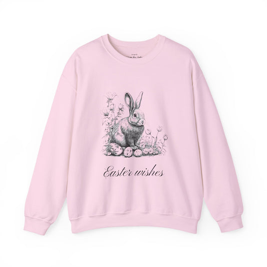 Women`s Easter Wishes Rabbit Crewneck Sweatshirt