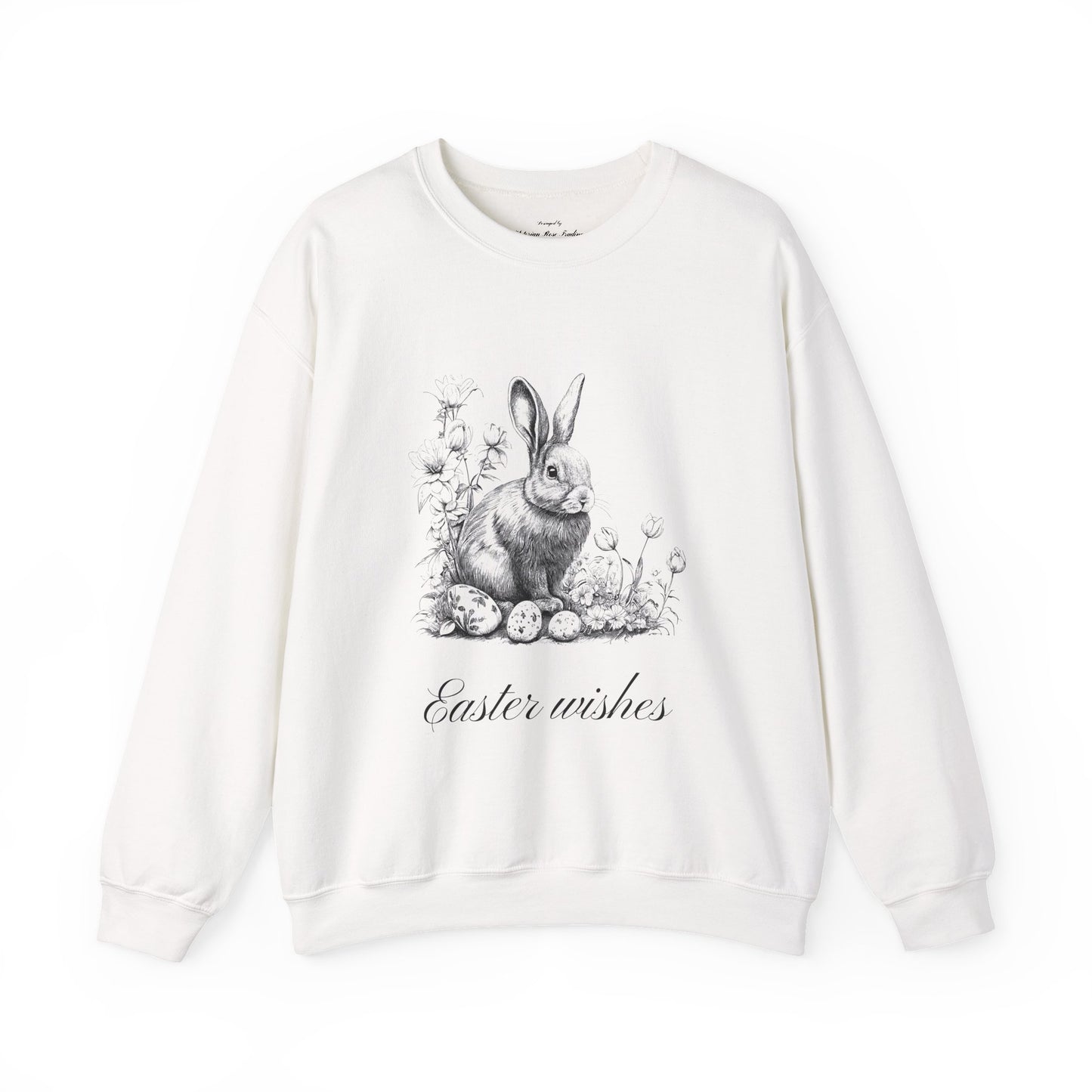 Women`s Easter Wishes Rabbit Crewneck Sweatshirt