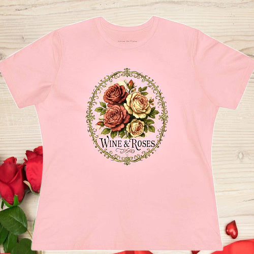 Wine & Roses Women's Casual Cotton T-shirt, Regular & Plus