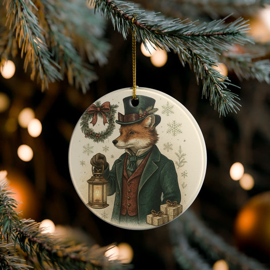 Mr. Fox Ceramic Christmas Tree Ornament