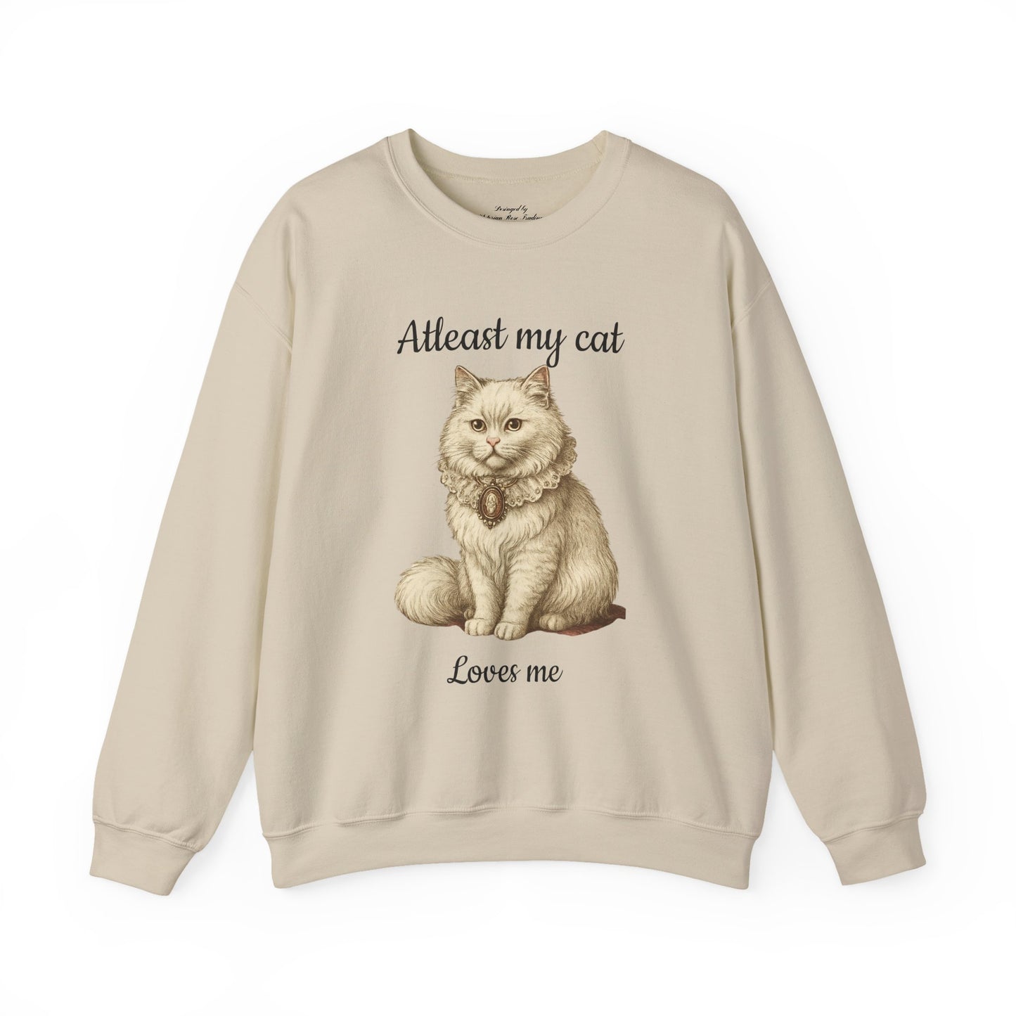 Women's Valentine Cat Crewneck Sweatshirt in Regular & Plus Size, Various Colors