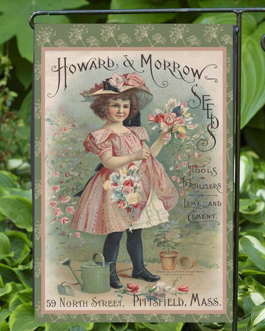 Vintage Harris Catalog Girl Garden Flag