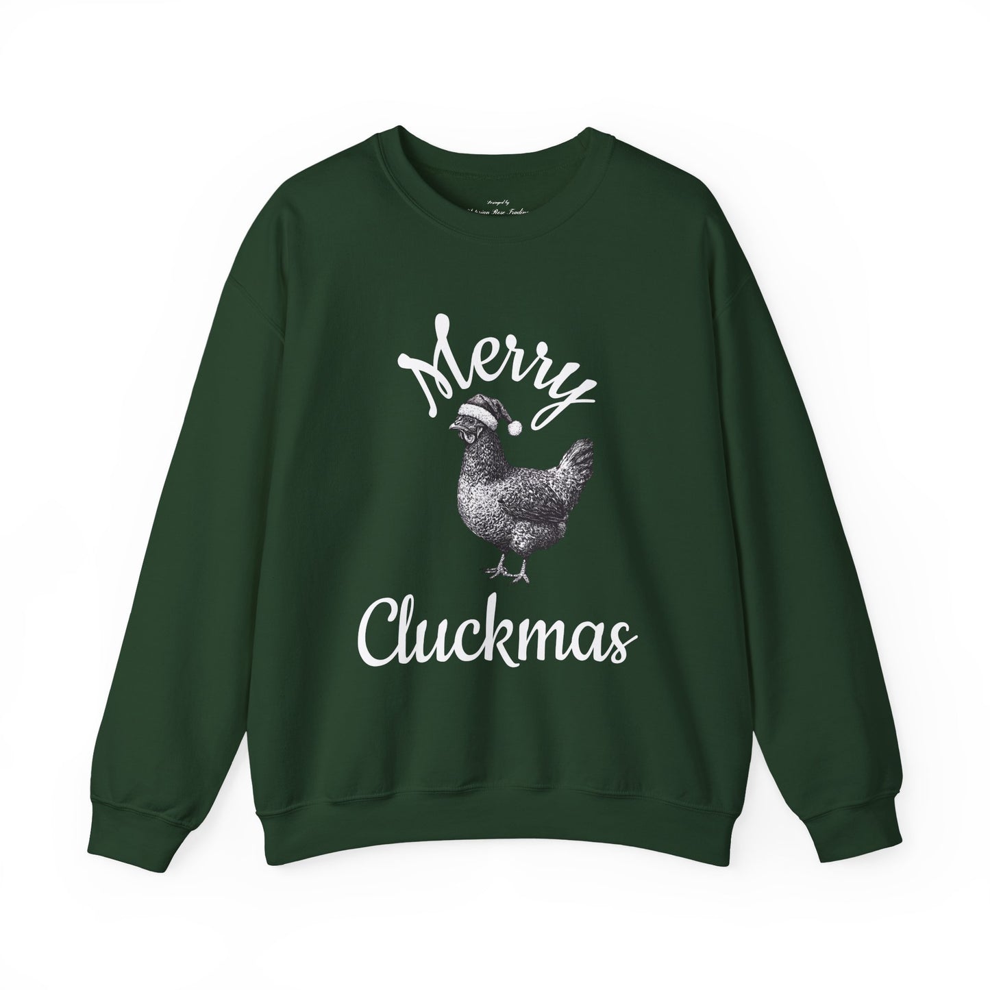 Merry Cluckmas Christmas Chicken Crewneck Sweatshirt