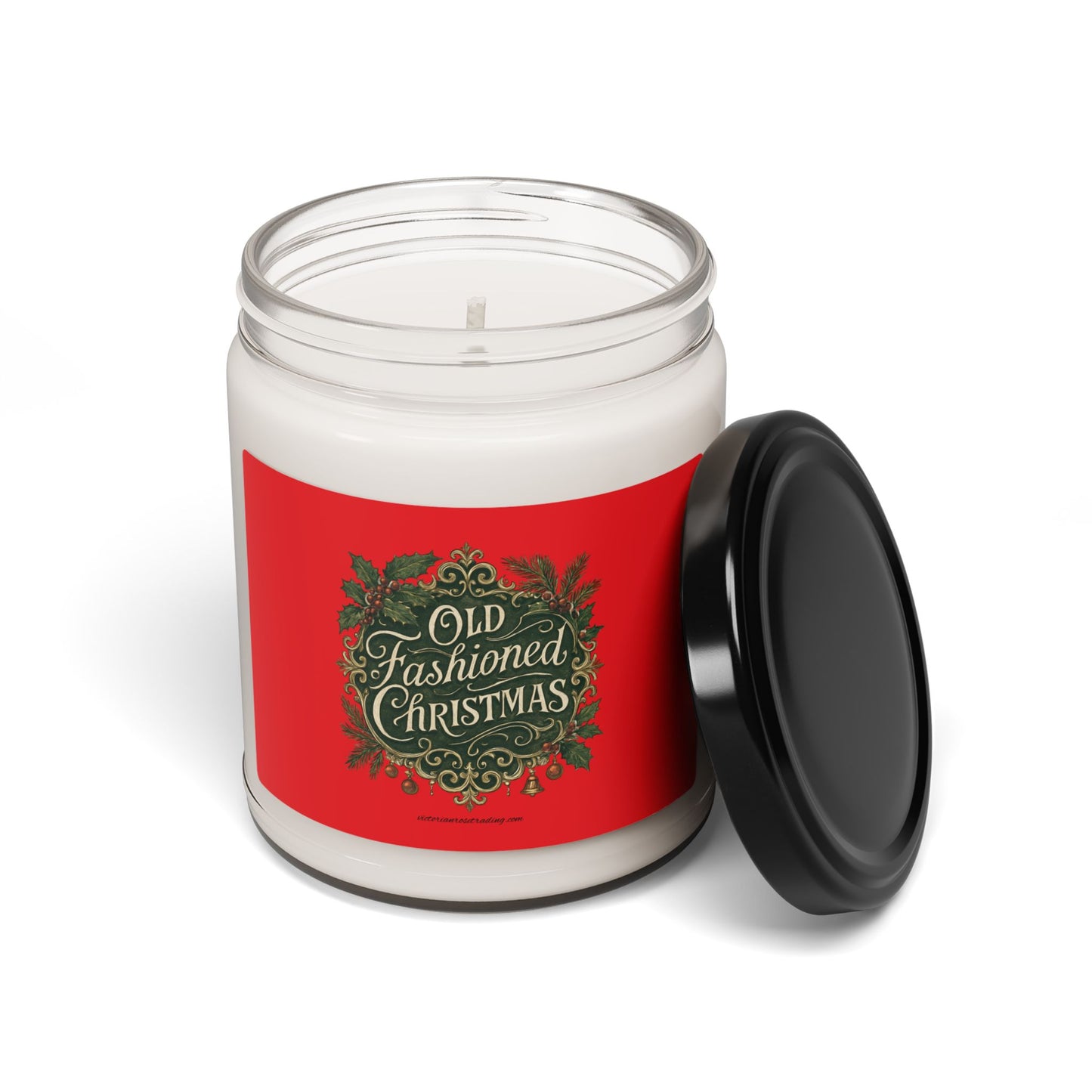 Old Fashioned Christmas Soy Wax Blend Glass Candle, Eco-Friendly & Non-Toxic, 9oz