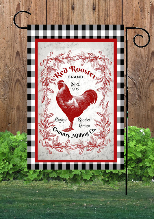 Red Rooster Garden Flag