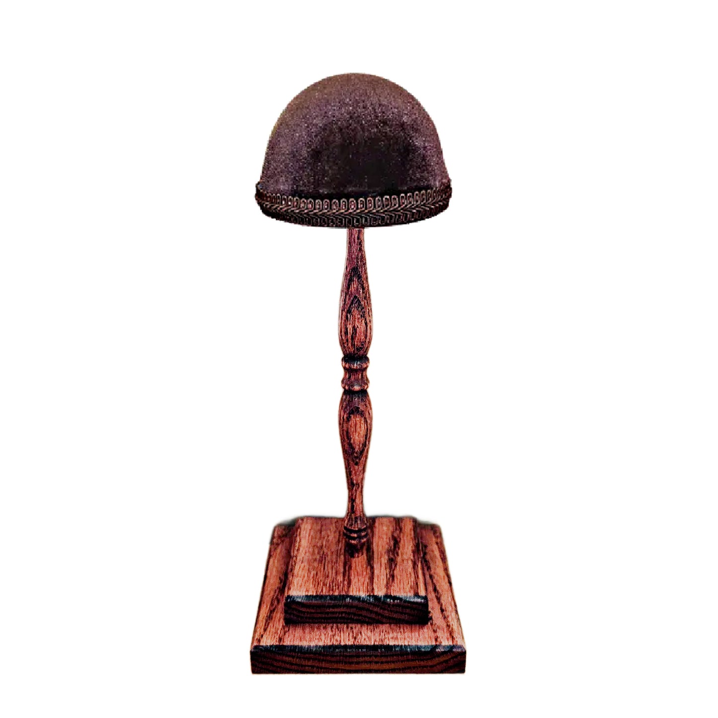 Victorian Style Oak Hat Stand with Brown Top