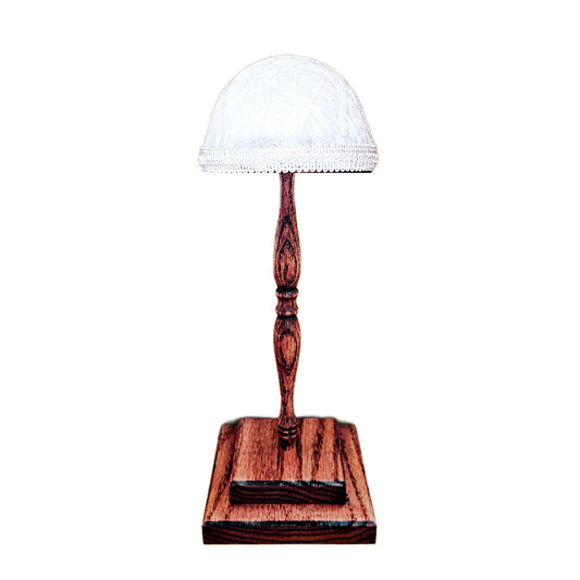 Victorian Style Oak Hat Stand with White Velvet Top