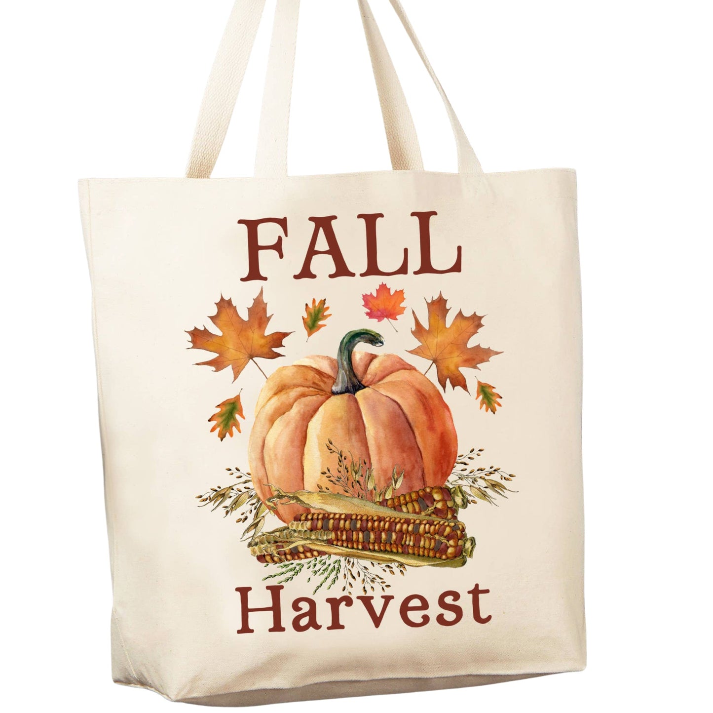 Cotton Grocery Shopping or Book Tote - Fall Harvest