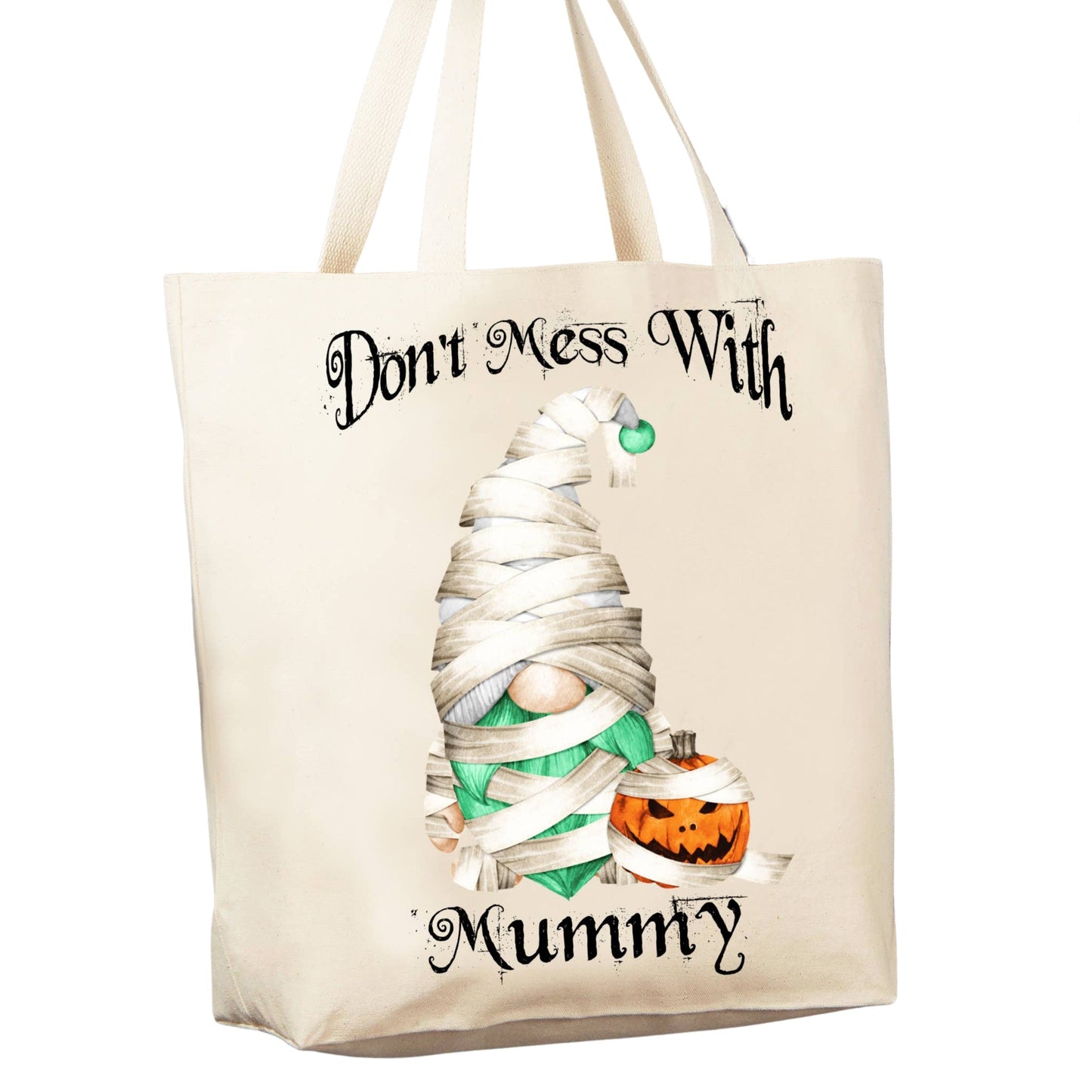 Cotton Grocery Shopping or Book Tote - Halloween Mummy