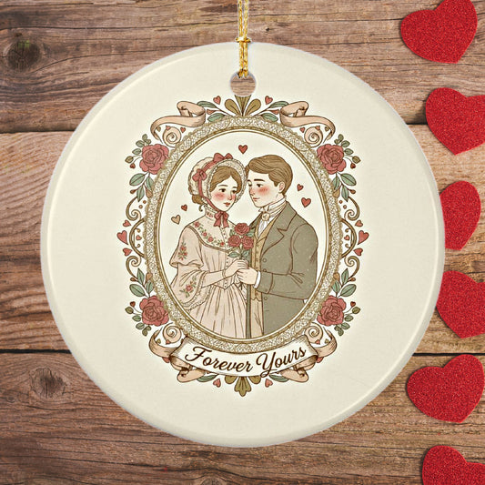Forever Yours Victorian Valentine Ceramic Ornament