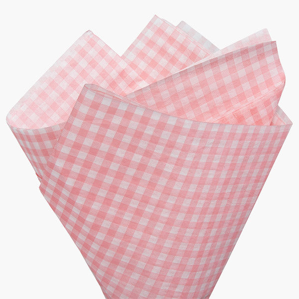 Baby Print Designer Gift Tissue Paper - Pink Gingham