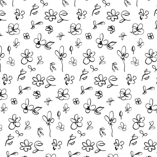 Black & White Floral Pattern Vintage Design Gift Tissue Paper