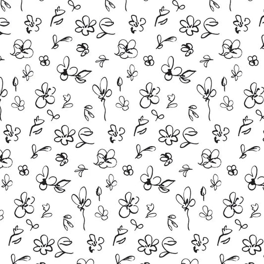 Black & White Floral Pattern Vintage Design Gift Tissue Paper