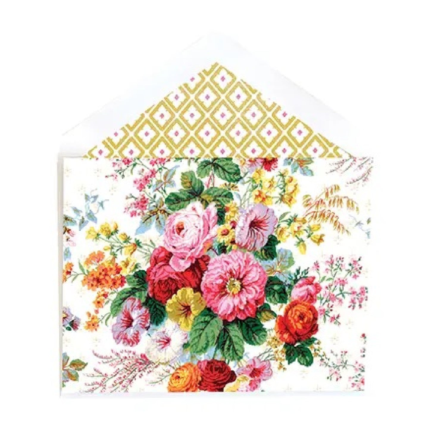 Lilacs White Floral Folded Note Cards & Envelope Set