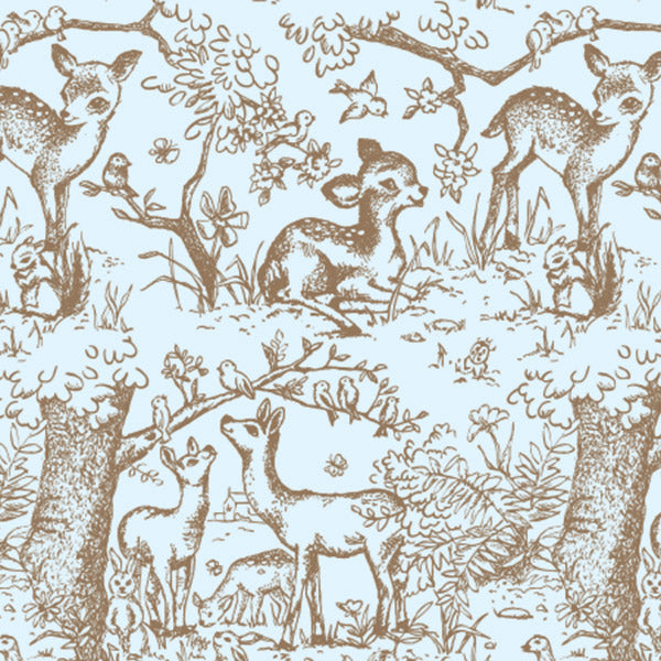 Baby Print Designer Gift Tissue Paper - Blue Woodland Meadow