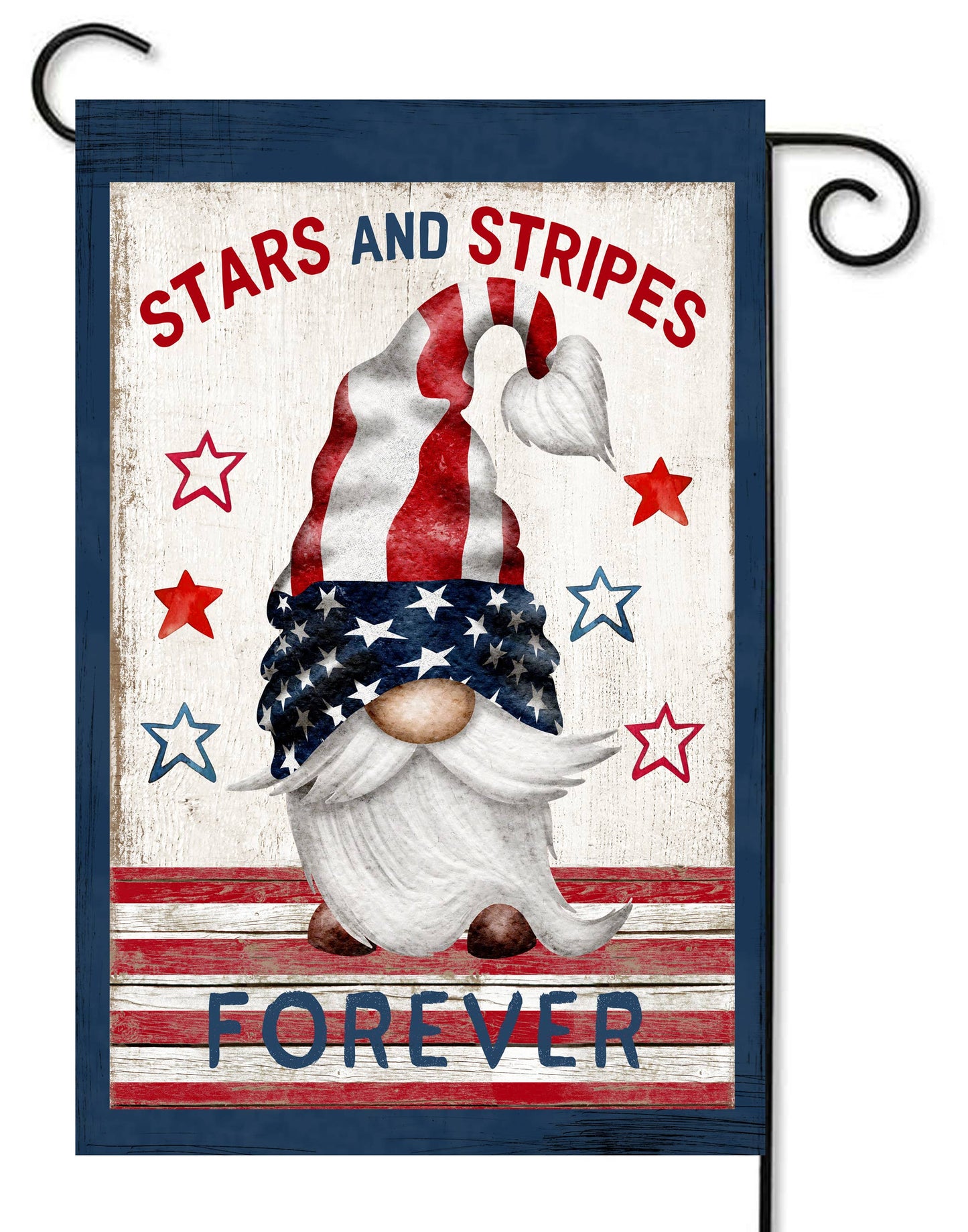 Patriotic Gnome Garden Flag