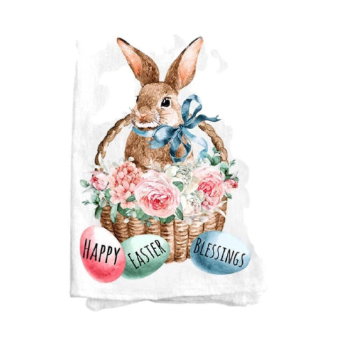 100% Cotton Kitchen Hand Drying Dish Towel, Easter Bunnies