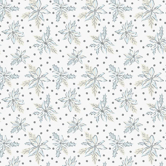 Frosty Poinsettia Christmas Tissue Paper - 12 Sheets