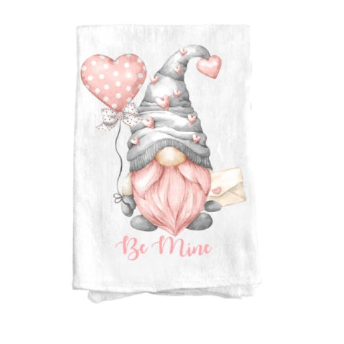 100% Cotton Kitchen Hand Drying Dish Towel, Be Mine Gnome