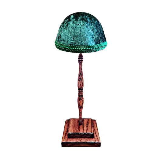 Victorian Style Oak Hat Stand with Hunter Green Top