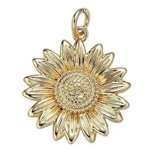 Dainty 24K Gold Filled Sun Flower Jewelry Finding Charm