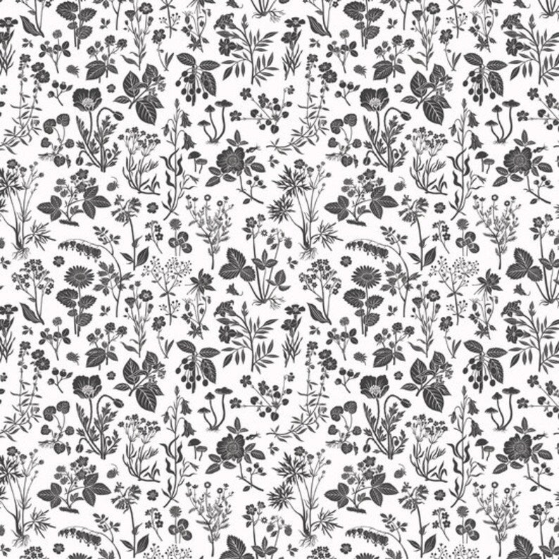 Sample Gift Wrap Sheet for Small Gifts - Black & White Flowers