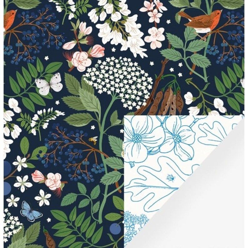 Reversible Sample Gift Wrap Sheet for Small Gifts - Floral