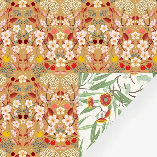Reversible Sample Gift Wrap Sheet for Small Gifts - Cherry Blossom