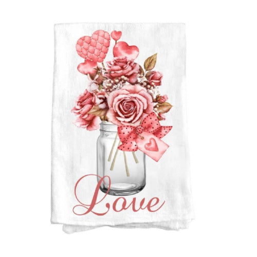 100% Cotton Kitchen Hand Drying Dish Towel, Mason Jar