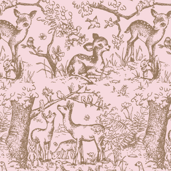 Baby Print Designer Gift Tissue Paper - Pink Woodland Meadow