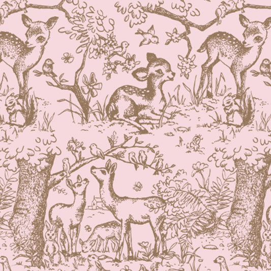 Baby Print Designer Gift Tissue Paper - Pink Woodland Meadow