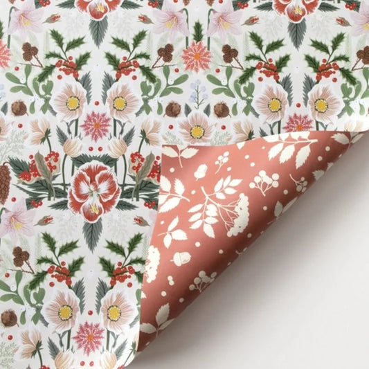Reversible Sample Gift Wrap Sheet for Small Gifts - Cottage Flowers