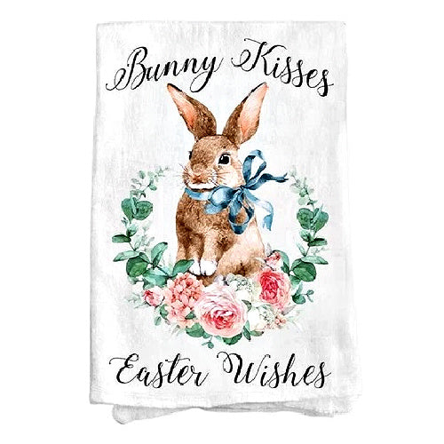 Easter Wishes Rabbit Cotton Kitchen Hand Drying Dish Towel